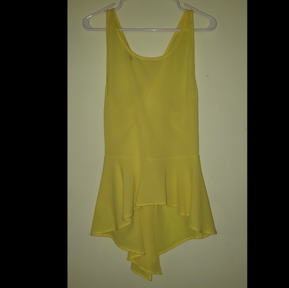 Open back yellow blouse 23